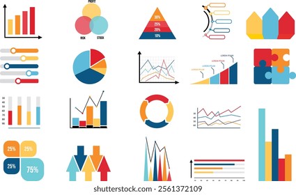 Colorful Business charts and graphs