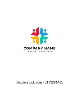 colorful business community logo design