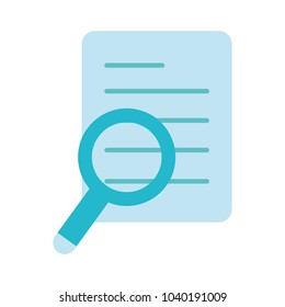 colorful business document paper with magnifying glass