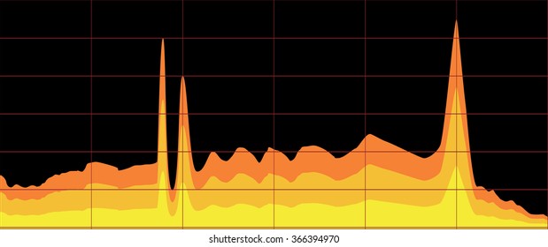 Colorful business graph trend chart. Vector art.