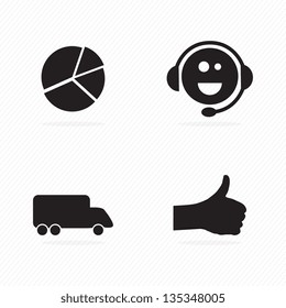 Colorful Business icons on white background, vector illustration