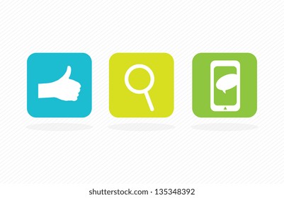Colorful Business icons on white background, vector illustration