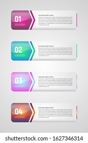 Colorful Business Infographic Banner Template. Infographic concept with 4 Color options. Label, Concept, Layout Vector Design. Modern Business Infographics.