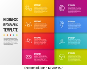 Colorful business infographic with icons. Vector