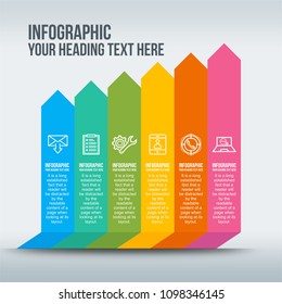 Colorful business infographic with rising bars