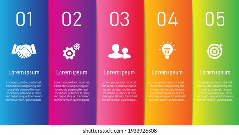Colorful business infographic template background. can be used for process, presentations, layout, banner,infographic. 5 steps to success. vector illustration in flat style modern design.