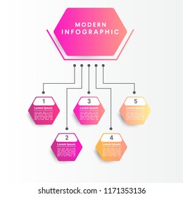 colorful business infographic template design with polygon elements.can be used for workflow layout, diagram, number options, web design. illustration ,EPS10