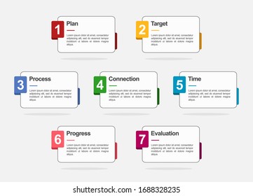 Colorful Business Infographic Template. Timeline with 7 steps. For Presentations - EPS 10 Vector