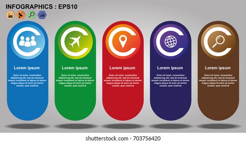 Colorful Business infographic timeline template, processes step, Vector illustration EPS10.