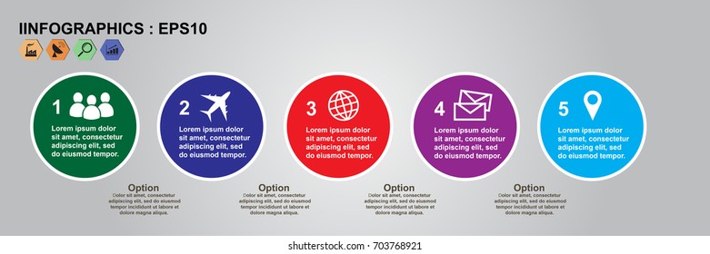 Colorful Business infographic timeline template, processes step, World background, Vector illustration EPS10.