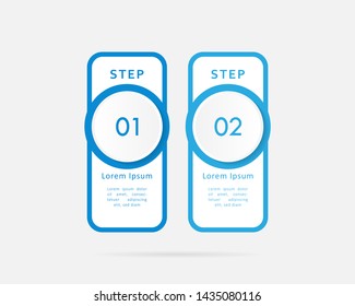 Colorful business infographics. Circle timeline with 2 steps, labels, options. Vector iInfographic template for business, presentations, web design.- Vector