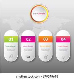 colorful business  infographics four options,can be used for workflow layout, diagram, number options, timeline, steps,3d banner vector illustration
