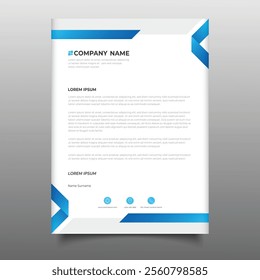 Colorful business Letterhead cover template layout design. a4 Letterhead corporate company with blue gradient geometric creative design