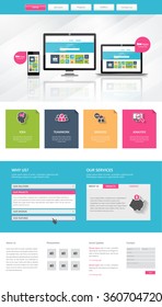 Colorful Business One page website design template. Vector 
