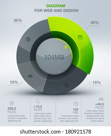 Colorful business pie chart. Vector