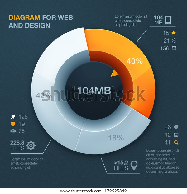 Colorful Business Pie Chart Vector Stock Vector Royalty Free 179525849