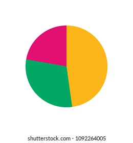 Colorful Business Pie Chart for Your Documents, Reports web or Presentations. Vector illustration isolated on white background.