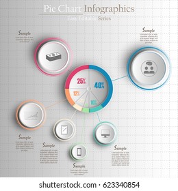 Colorful business pie chart for Your documents, reports, presentations and infographic