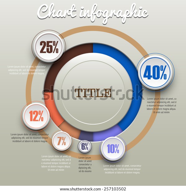 Colorful Business Pie Chart Your Documents Vector De Stock Libre De Regalías 257103502 5928