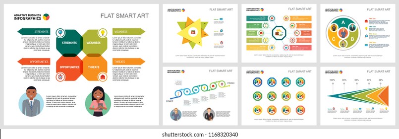 Colorful Business Planning Infographic Charts Set Stock Vector (Royalty ...