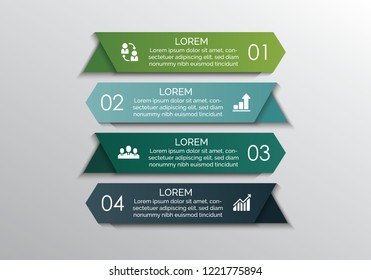Colorful business process optimization indicators. Vector infographic template. 4 steps with text boxes