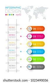 Colorful business rectangle labels shape infographic vertical bar with stairs step.