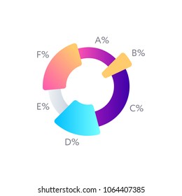 Colorful business stats isolated on white background. Infographic element for business presentation vector illustration.
