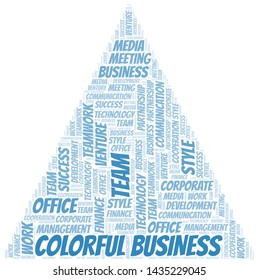 Colorful Business word cloud. Collage made with text only.