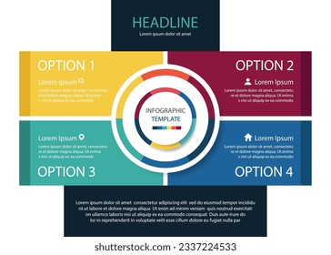 Colorful business workflow infographic elements for presentation template 