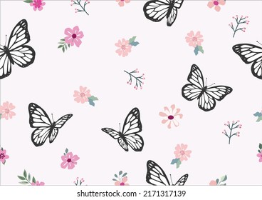 colorful buterfly vector hand drawn design