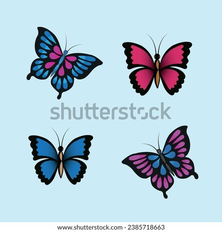 Colorful Buttefly Vector set. illustration vector art