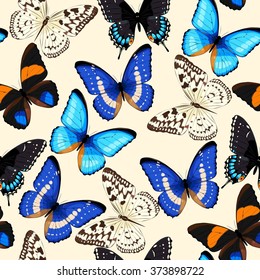 Colorful butterflies seamless