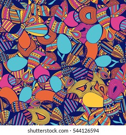 Colorful Butterflies. Seamless pattern.