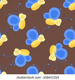 Colorful butterflies seamless pattern decorative pattern summer free fly beauty insect decoration vector illustration.