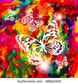 colorful butterflies . Vector