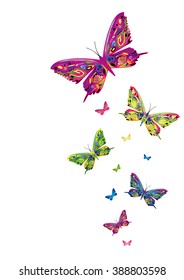 Colorful butterflies. Vector.