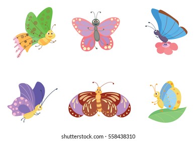 Colorful butterflies vector.