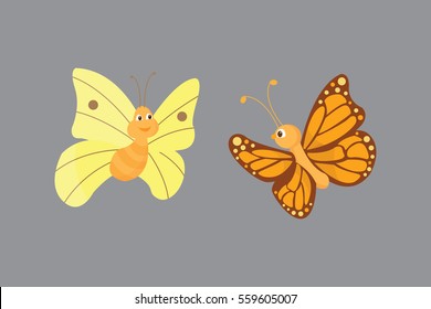 Colorful butterflies vector.