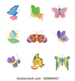 Colorful butterflies vector.