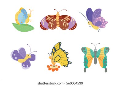 Colorful butterflies vector.