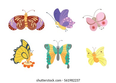 Colorful butterflies vector.
