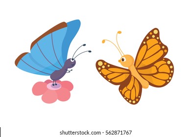 Colorful butterflies vector.