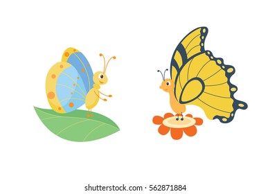 Colorful butterflies vector.