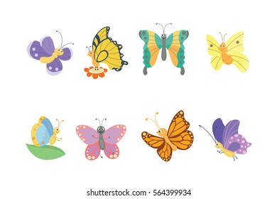 Colorful butterflies vector.