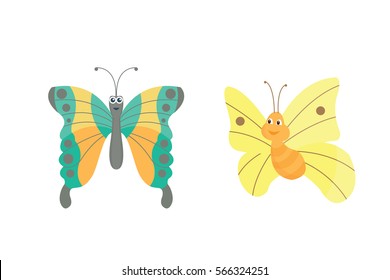Colorful butterflies vector.