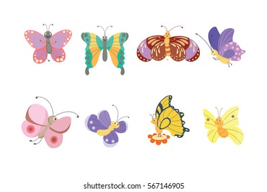 Colorful butterflies vector.