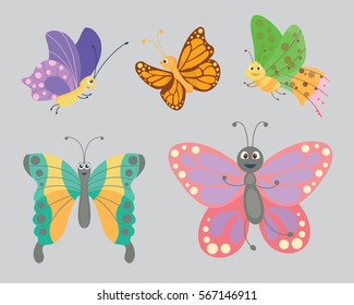 Colorful butterflies vector.