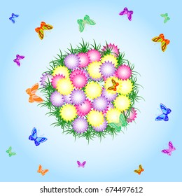 Colorful butterflies vector pattern. Vector illustration.