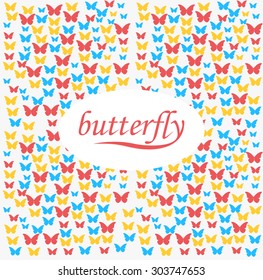 Colorful butterfly abstract background.