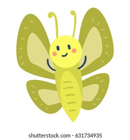 Colorful butterfly with abstract decorative pattern vector graphic summer free fly present silhouette.